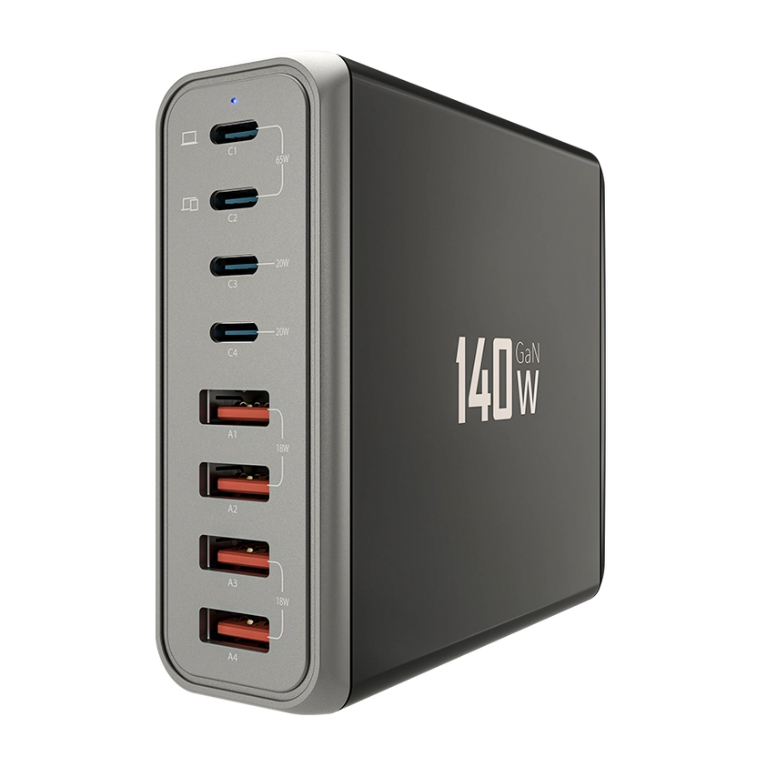 Home
Charger
Multiverse | R-6040
Multiverse Charger

140W | 8-in-1 Desk Charger | GaN | PD & QC